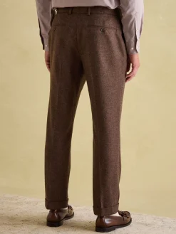 Online Joules Slim Fit Texture Suit Trousers Brown