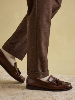 Online Joules Slim Fit Texture Suit Trousers Brown