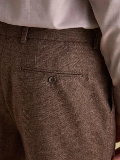 Online Joules Slim Fit Texture Suit Trousers Brown