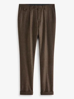 Online Joules Slim Fit Texture Suit Trousers Brown