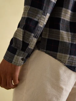 Joules Buchanan Navy Blue Soft Brushed Cotton Check Shirt NavyBlue