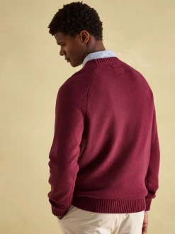 Outlet Joules 'J' Crew Neck Jumper Burgundy