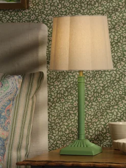 Joules Buscot Square Base Table Lamp Green
