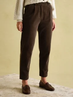 Hot Joules Calla Dark Brown Corduroy Tapered Trousers DarkBrown