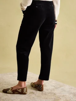 New Joules Calla Corduroy Tapered Trousers Navy