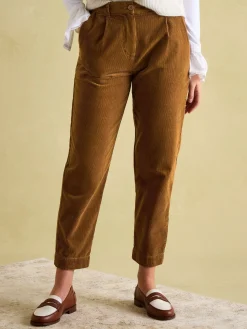 Joules Calla Tan Brown Corduroy Tapered Trousers TanBrown