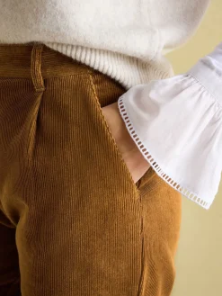 Joules Calla Tan Brown Corduroy Tapered Trousers TanBrown