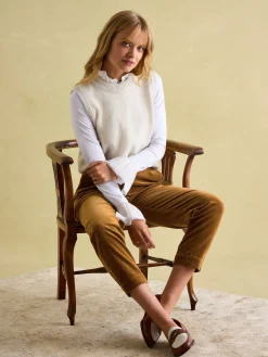 Joules Calla Tan Brown Corduroy Tapered Trousers TanBrown