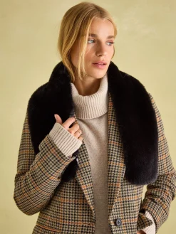 Joules Callcott Faux Fur Scarf Black