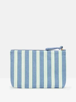 Outlet Joules Carrywell Blue & White Striped Zip Pouch Blue&WhiteStriped