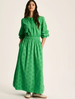 Joules Cassie Broderie Maxi Dress Green