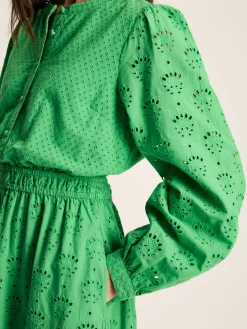 Joules Cassie Broderie Maxi Dress Green