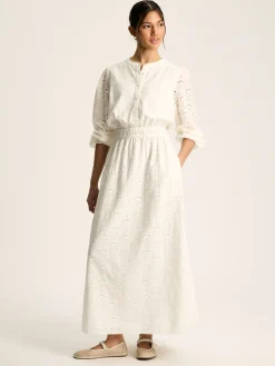 Hot Joules Cassie Broderie Maxi Dress White