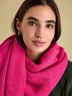 Best Joules Caversham Bright Pink Knitted Scarf BrightPink