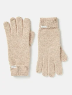 New Joules Caversham Knitted Gloves Oatmeal