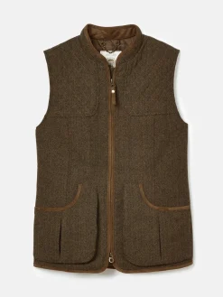 Sale Joules Cawthorne Tweed Gilet Brown