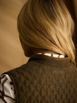 Sale Joules Cawthorne Tweed Gilet Brown