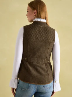 Sale Joules Cawthorne Tweed Gilet Brown