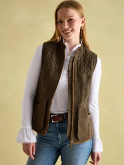 Sale Joules Cawthorne Tweed Gilet Brown