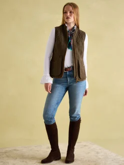 Sale Joules Cawthorne Tweed Gilet Brown