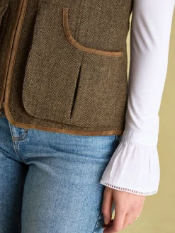 Sale Joules Cawthorne Tweed Gilet Brown