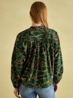 Outlet Joules Cecilia Button Down Blouse Green