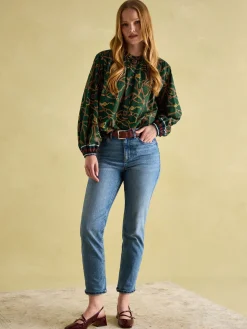 Outlet Joules Cecilia Button Down Blouse Green