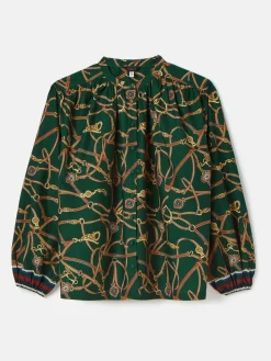 Outlet Joules Cecilia Button Down Blouse Green