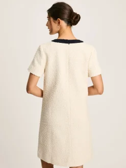 Discount Joules Celeste Mini Boucle Dress Cream