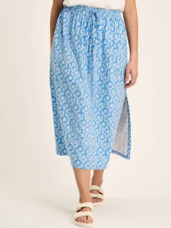 Discount Joules Celia Jersey Midi Skirt Blue