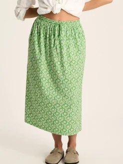 Sale Joules Celia Jersey Midi Skirt Green