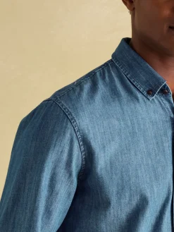 Hot Joules Chambray Classic Fit Shirt Blue
