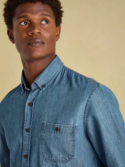 Hot Joules Chambray Classic Fit Shirt Blue