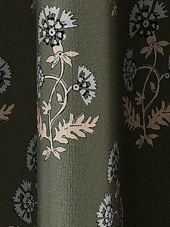 Discount Joules Chamomile Set of 2 Blackout Eyelet Curtains Green
