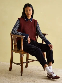 Hot Joules Cordelia Navy geo Long Sleeve Top Navygeo