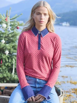 Best Joules Cordelia Red Geo Long Sleeve Top RedGeo