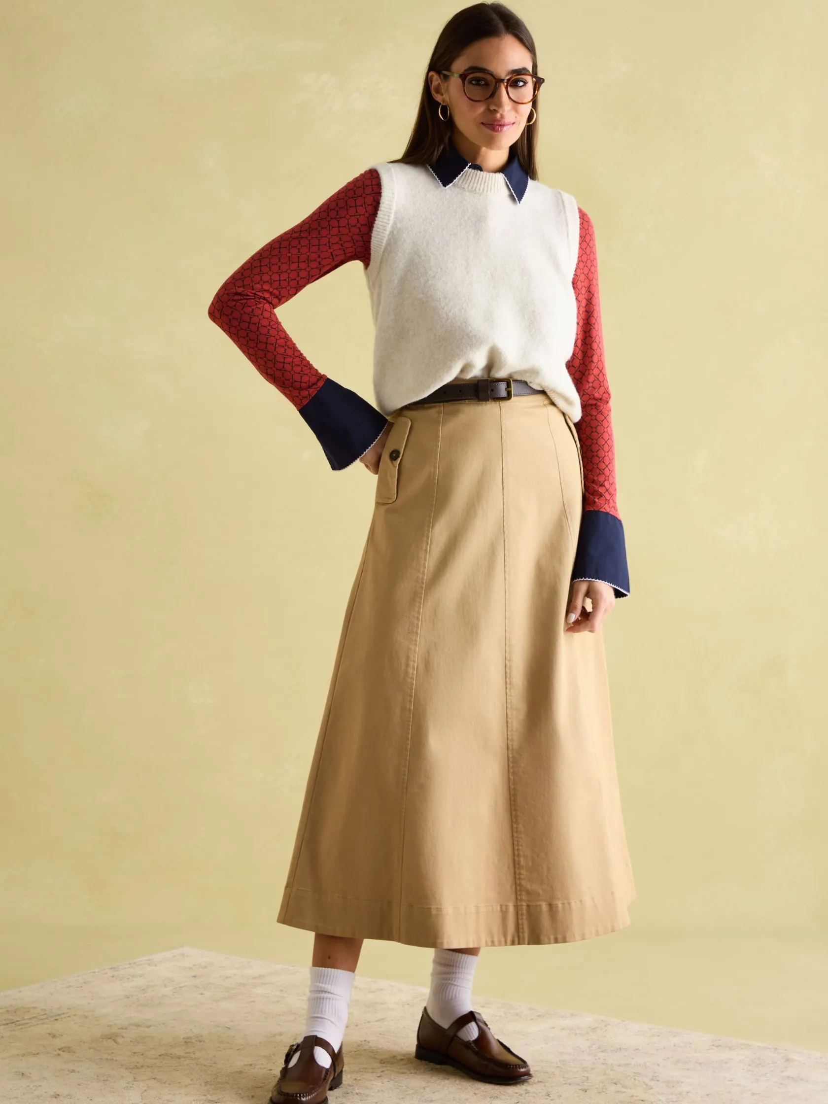 Best Joules Cordelia Red Geo Long Sleeve Top RedGeo