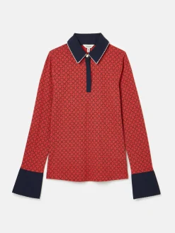 Best Joules Cordelia Red Geo Long Sleeve Top RedGeo