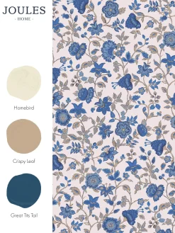 Online Joules Trailing Scot 10M Wallpaper Cream/Blue