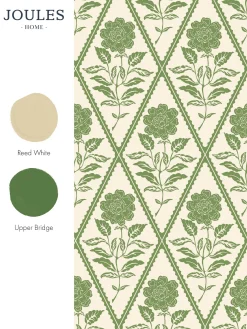 Best Joules Juliette Floral Print 10M Wallpaper CreamGreen