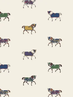 Clearance Joules Regal Horse Print 10M Wallpaper Cream/Multi