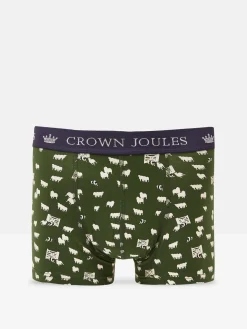 Sale Joules Crown Pack of Two Cotton Boxers Green/Navy