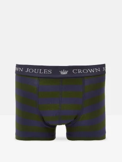 New Joules Crown Pack of Two Cotton Boxers Green/Purple