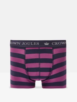 New Joules Crown Pack of Two Cotton Boxers Green/Purple