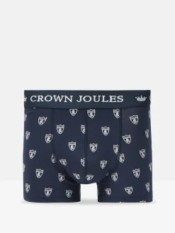 Online Joules Crown Navy & White Crest Pack of Two Cotton Boxers Navy&WhiteCrest