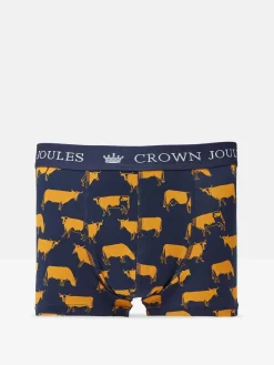 Sale Joules Crown Pack of Two Cotton Boxers Navy/Yellow