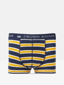 Sale Joules Crown Pack of Two Cotton Boxers Navy/Yellow