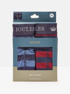 Joules Crown Pack of Two Cotton Boxers Red/Blue