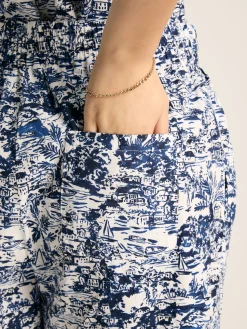 New Joules Cynthia Blue on White Shorts BlueonWhite