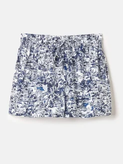 New Joules Cynthia Blue on White Shorts BlueonWhite